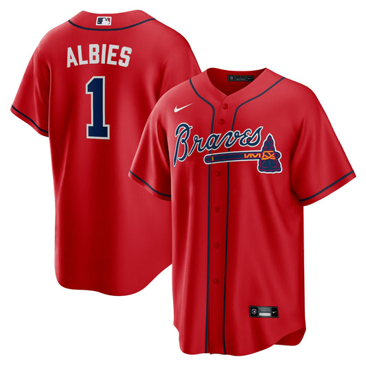 Ozzie Albies Atlanta Braves Nike Alternate 2 Replica Jersey - Red
