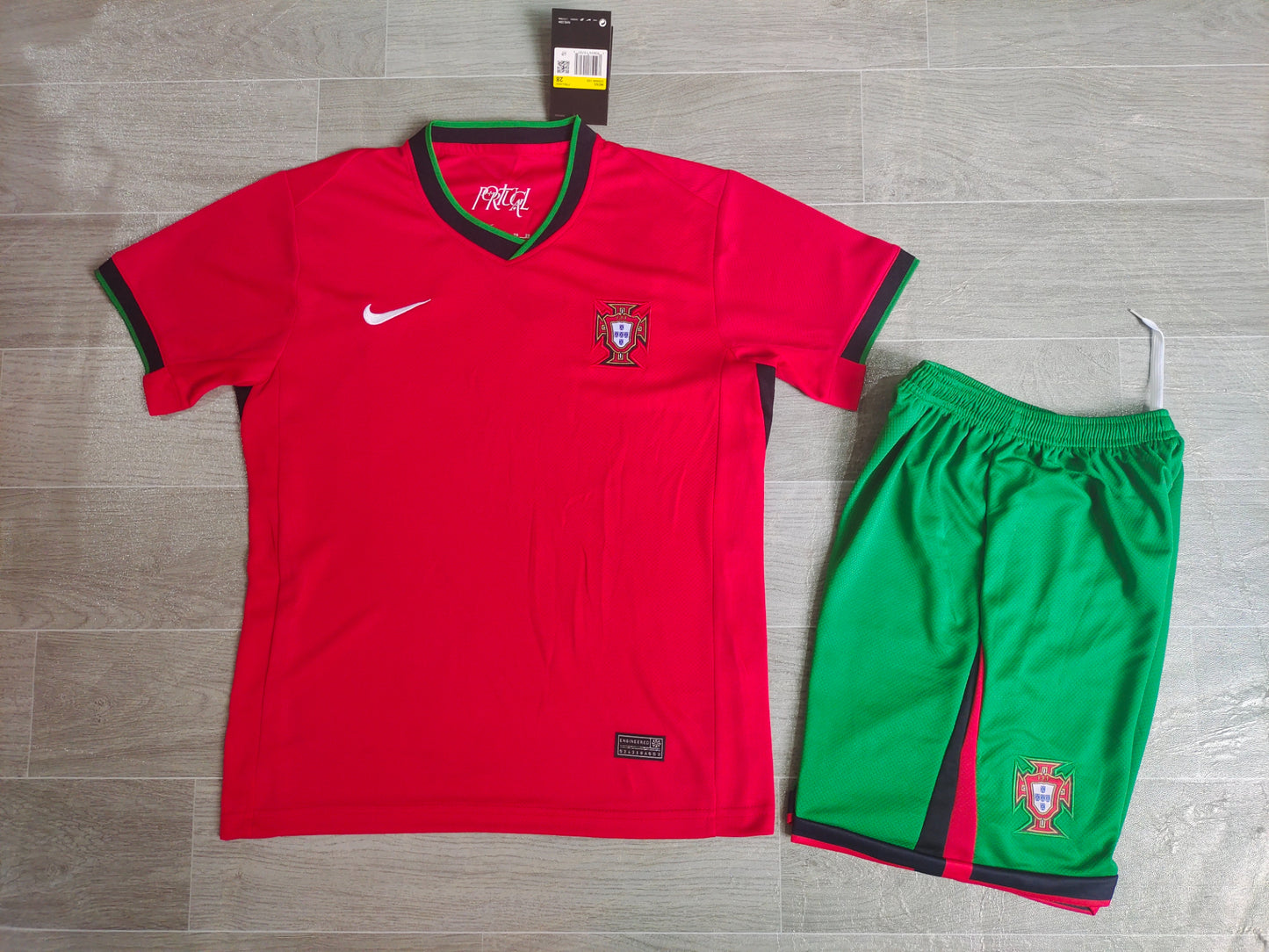 KIDS Portugal National Team 2024/25 Home Football Kit Set (Jersey + Shorts)