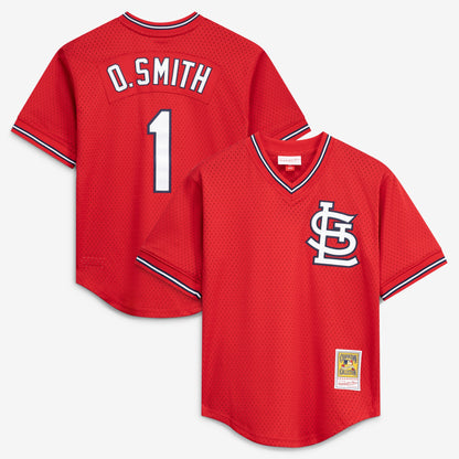 Ozzie Smith St. Louis Cardinals Mitchell &amp;amp; Ness Authentic Batting Practice Jersey - Scarlet