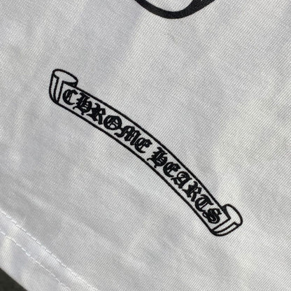 Chrome Hearts Horseshoe Neck Logo 3/4 Shirt 'Black/White'