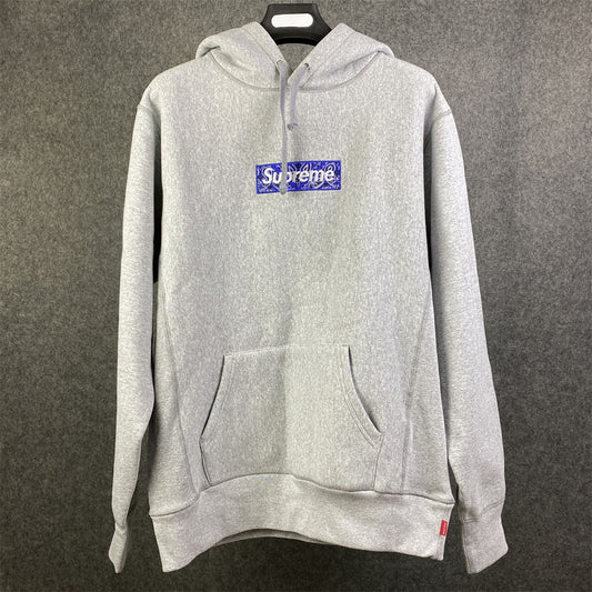 Supreme Bandana Box Logo Hooded Sweatshirt 'Heather Grey'