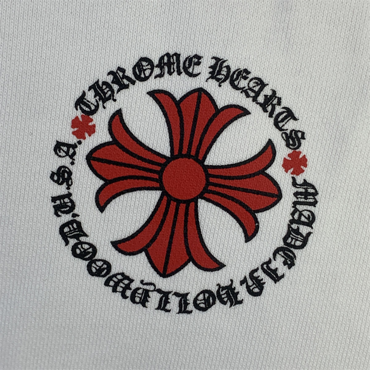 Chrome Hearts Made In Hollywood Plus Cross Long-Sleeve T-Shirt 'White/Red'
