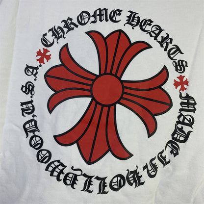 Chrome Hearts Made In Hollywood Plus Cross Long-Sleeve T-Shirt 'White/Red'