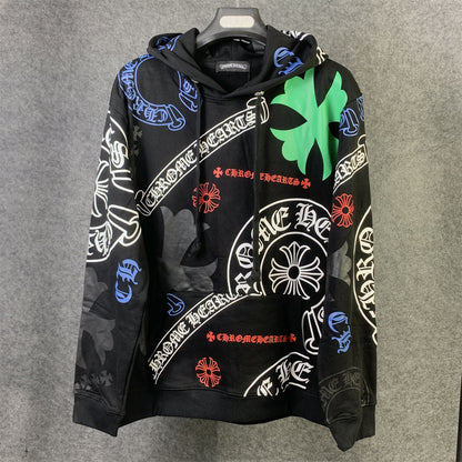 Chrome Hearts Stencil Hoodie 'Black/Multicolor'