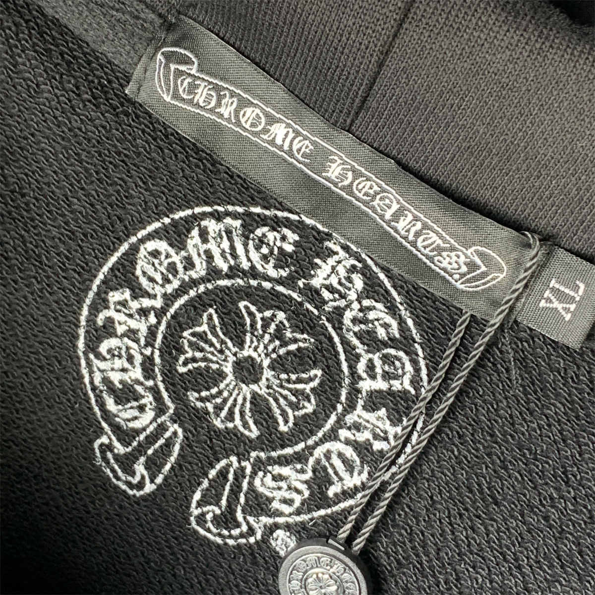 Chrome Hearts Horseshoe Floral Cross-Sleeve Zip Up Hoodie 'Black/White'