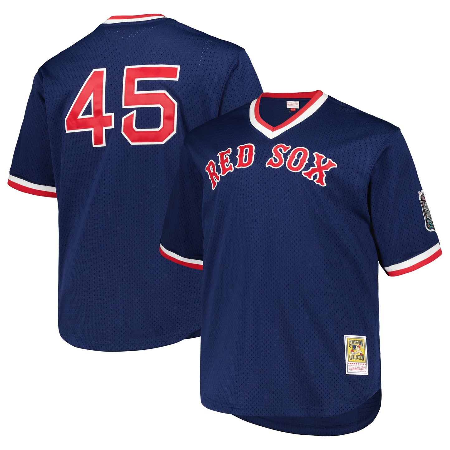 Pedro Martinez Boston Red Sox Mitchell &amp;amp; Ness 1999 Cooperstown Collection Mesh Pullover Jersey - Navy