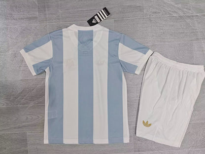 KIDS Argentina National Team “Trefoil Gold” Special Edition Kit (Jersey & Shorts Set)