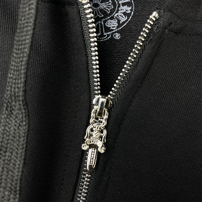Chrome Hearts Malibu Exclusive Horse Shoe Zip Up Hoodie 'Black'