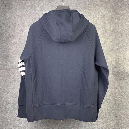 Thom Browne CLASSIC LOOPBACK 4-BAR FULL ZIP HOODIE