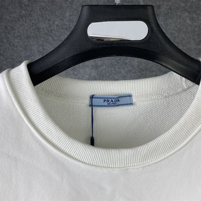 Prada Chenille Logo Sweatshirt 'White'