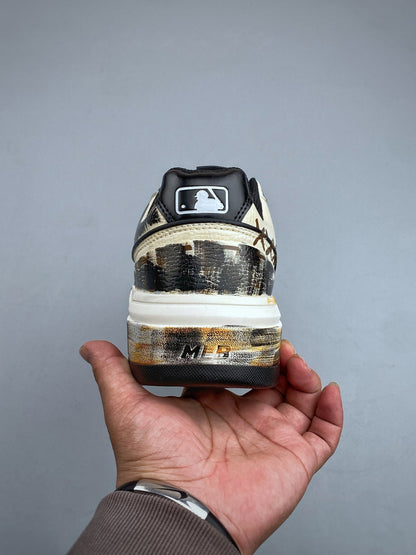 MLB New York Yankees Chunky Liner "Leopard Print Distressed" Custom Sneakers