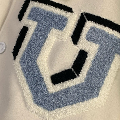 LV Multi-Patches Mixed Leather Varsity Blouson 'Milky White'
