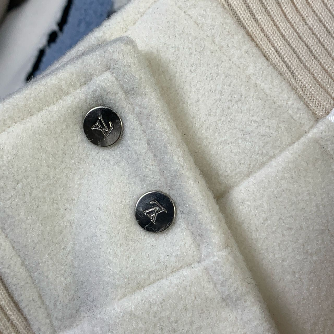 LV Multi-Patches Mixed Leather Varsity Blouson 'Milky White'