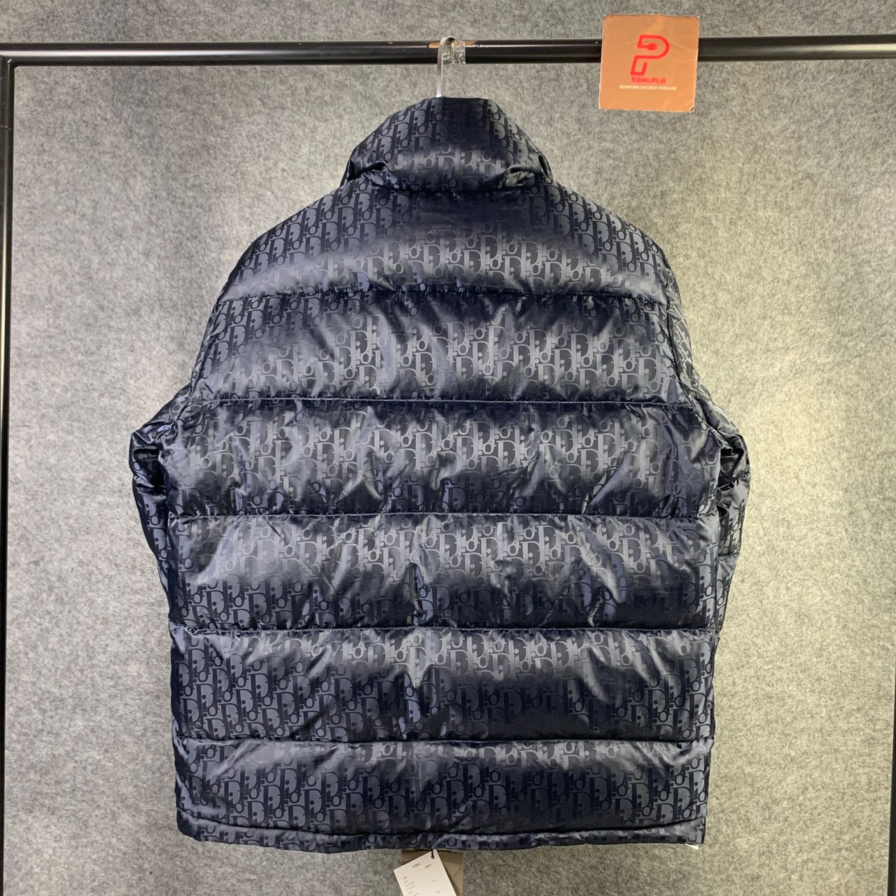 Dior Oblique Motif Down Jacket in Navy Technical Jacquard