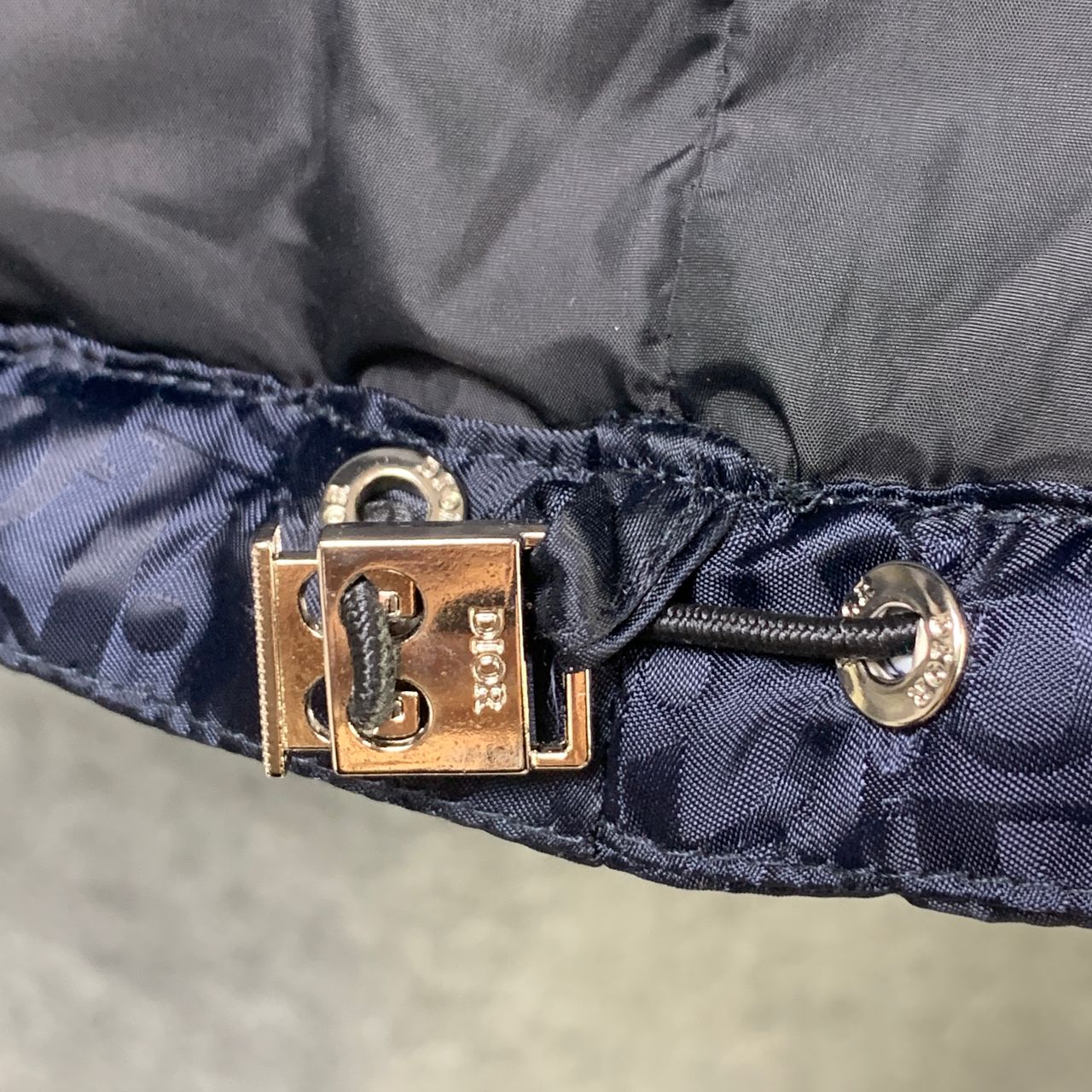 Dior Oblique Motif Down Jacket in Navy Technical Jacquard