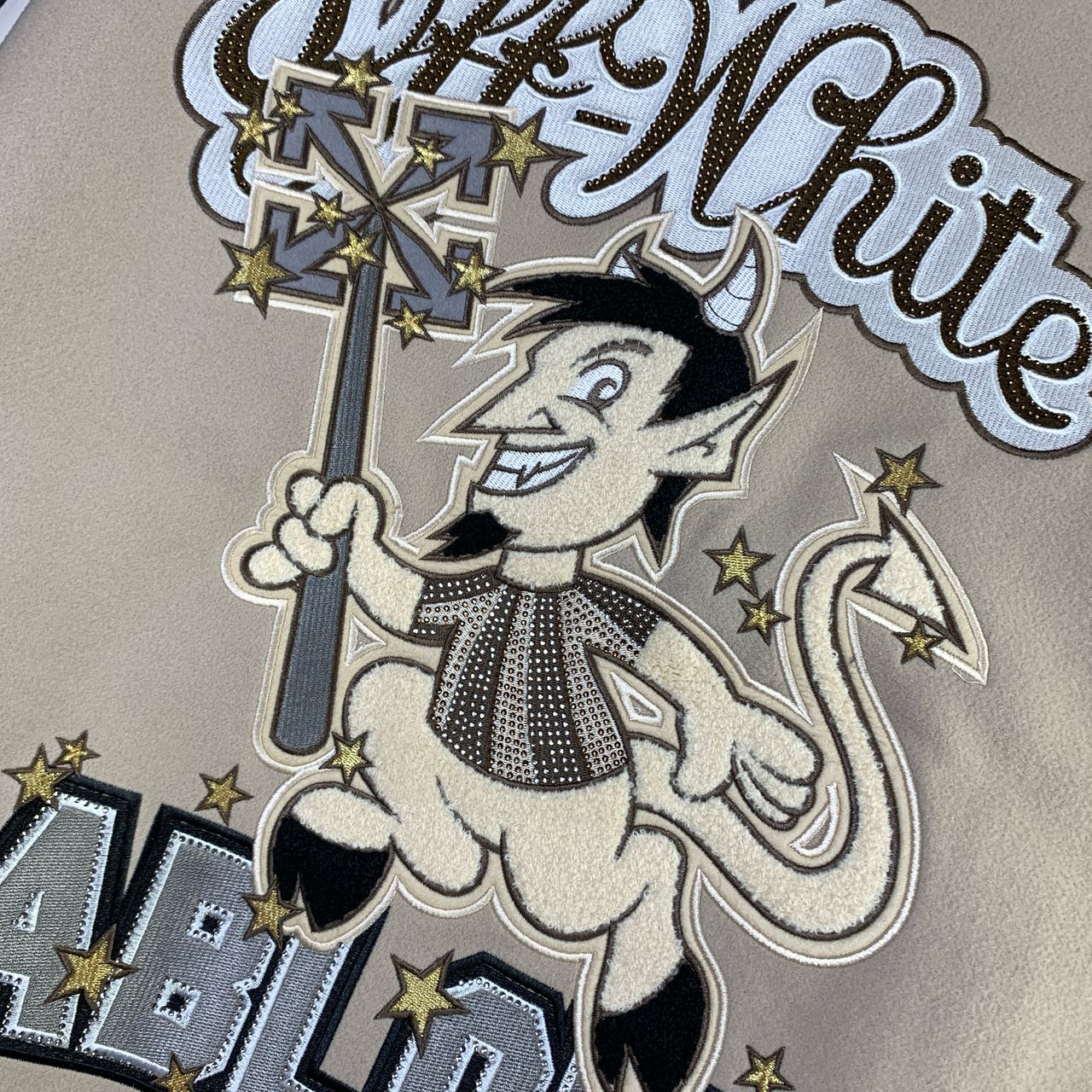 OFF-WHITE x AC Milan Varsity Jacket 'Cream/White'