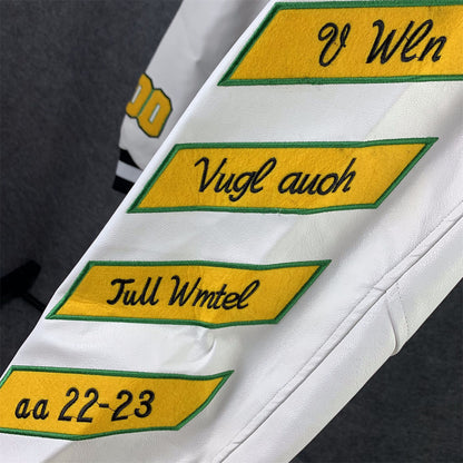 Off-White Graphics Leather Varsity 'Black/Yellow'