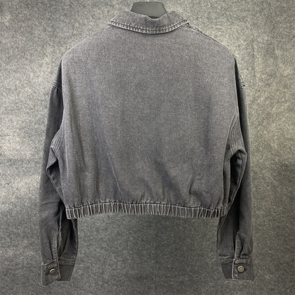 PRADA Women's Grey Denim Blouson Jacket 'Gray'