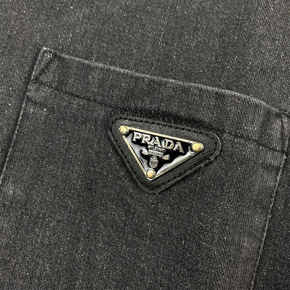 PRADA Women's Grey Denim Blouson Jacket 'Gray'