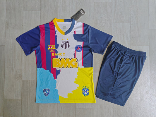 KIDS Neymar Tribute Football Kit (Jersey & Shorts Set)