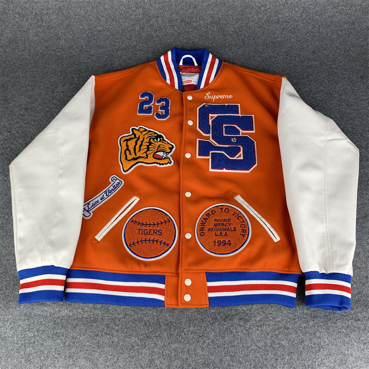 SUPREME Tiger Varsity Jacket 'Orange'