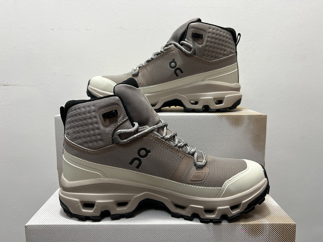 On Cloudrock Mid Waterproof Hiking Boots in Grey