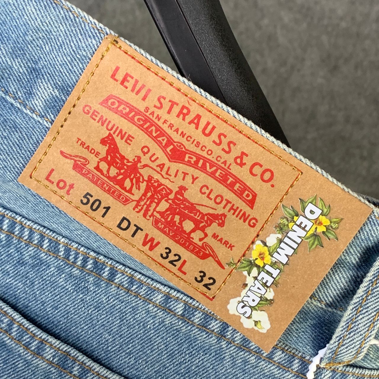 Levi's x Denim Tears The Cotton Wreath Print Straight Leg Jeans
