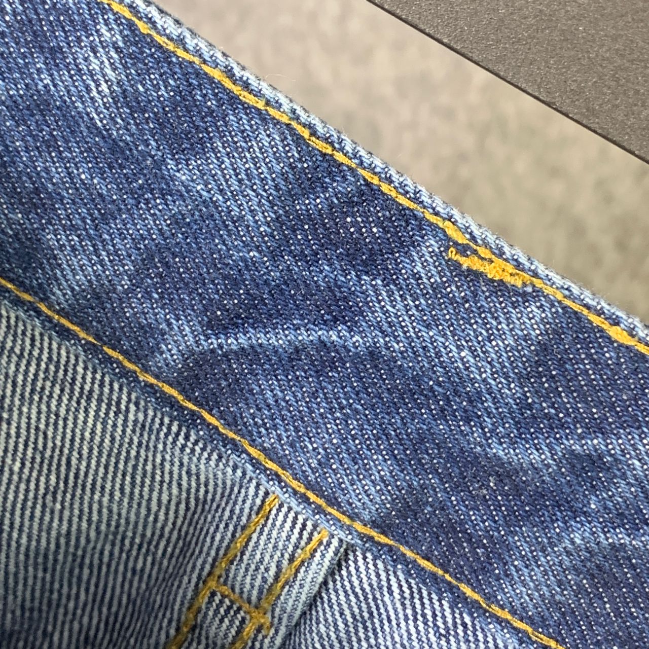 CHROME HEARTS Blue Jeans With Black Leather Crosses