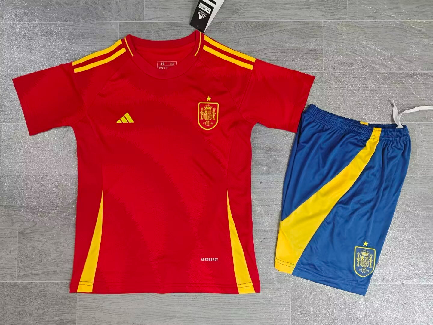KIDS Spain National Team 2024/25 Home Football Kit Set (Jersey + Shorts)