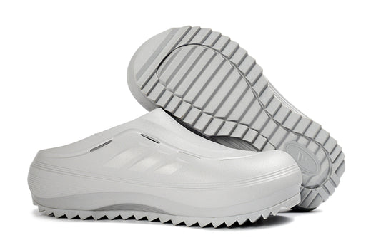 Adidas Adilette Platform Clogs Light Grey Slip-On Recovery Shoes JH9854