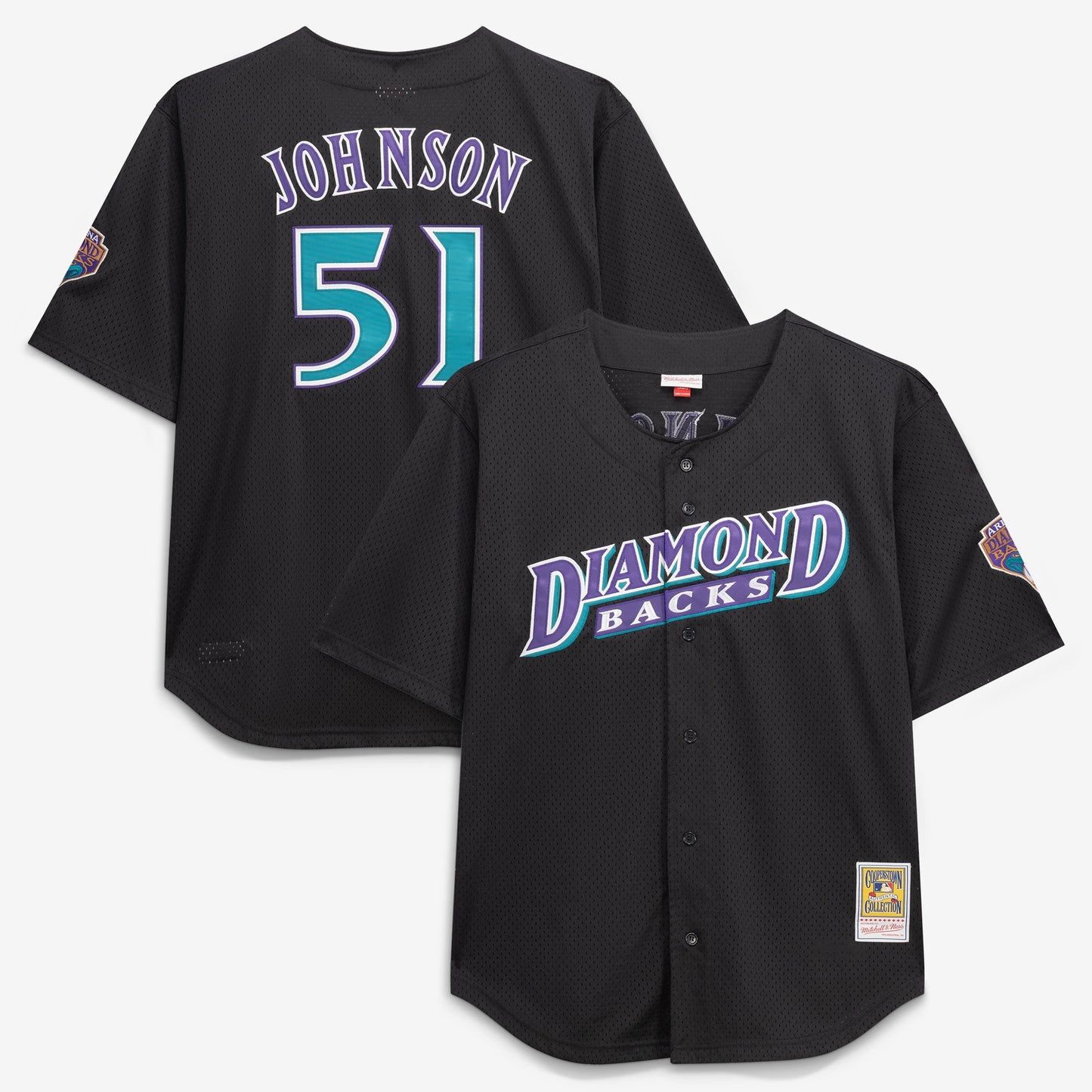 Randy Johnson Arizona Diamondbacks Mitchell &amp;amp; Ness Big &amp;amp; Tall Cooperstown Mesh Batting Practice Jersey - Black