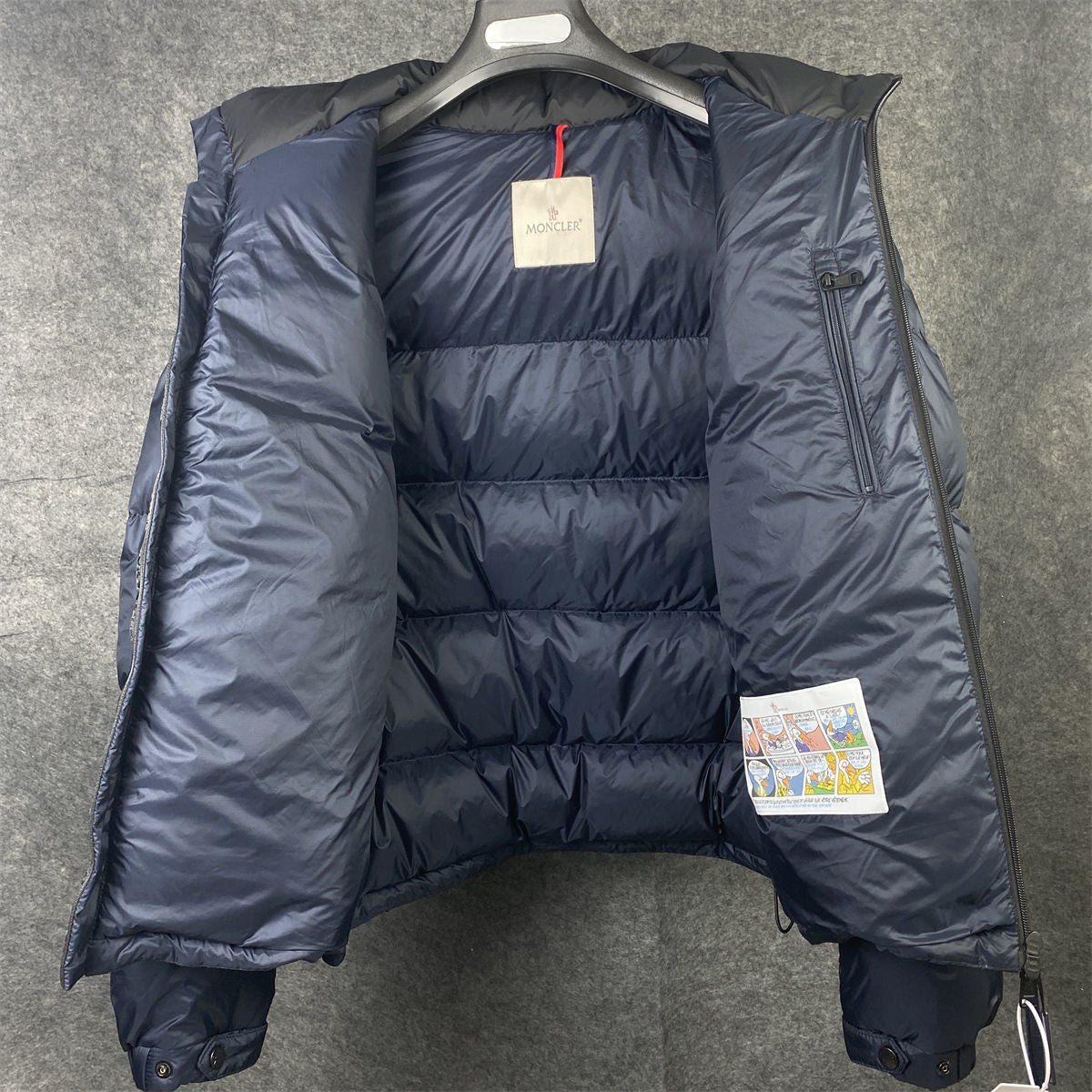 Moncler Peuplier Short Down Jacket 'Navy'