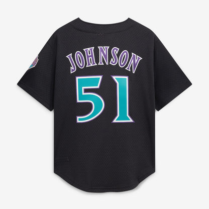Randy Johnson Arizona Diamondbacks Mitchell &amp;amp; Ness Cooperstown Collection Mesh Batting Practice Button-Up Jersey - Black
