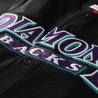 Randy Johnson Arizona Diamondbacks Mitchell &amp;amp; Ness Cooperstown Collection Mesh Batting Practice Button-Up Jersey - Black