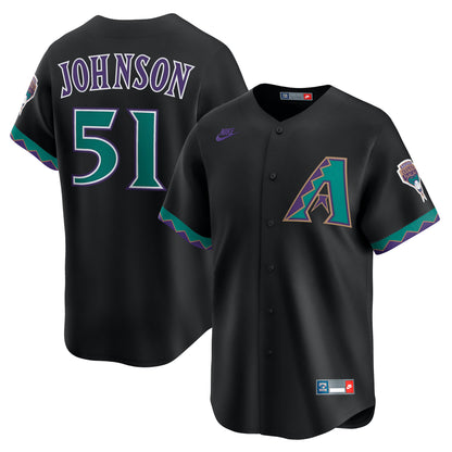 Randy Johnson Arizona Diamondbacks Nike Throwback Cooperstown Collection Limited Jersey - Black