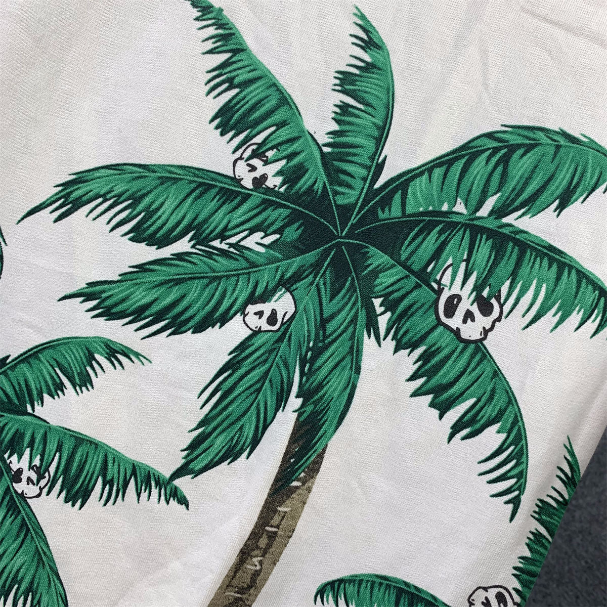 Palm Angels Palms&skull Vintage T-Shirt 'White Green'