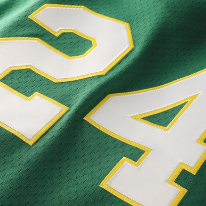 Rickey Henderson Athletics Mitchell &amp;amp; Ness Authentic Batting Practice Jersey - Green