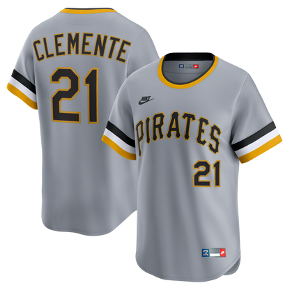 Roberto Clemente Pittsburgh Pirates Nike Throwback Cooperstown Collection Limited Jersey - Gray