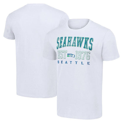 Seattle Seahawks Distressed Logo White Established T-Shirt