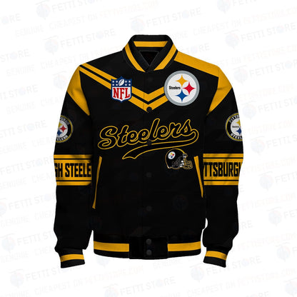 Pittsburgh Steelers American Football League Pattern Varsity Jacket SH1 V2 - All-Over-Printed Jacket