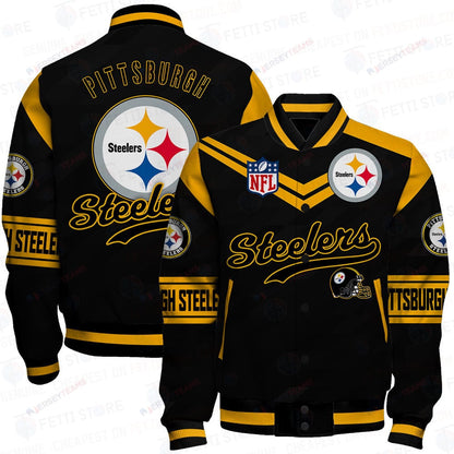 Pittsburgh Steelers American Football League Pattern Varsity Jacket SH1 V2 - All-Over-Printed Jacket