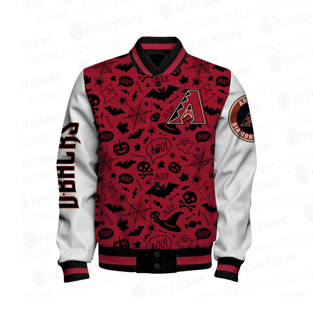 Arizona Diamondbacks Halloween Pattern Varsity Jacket - All-Over-Printed Jacket