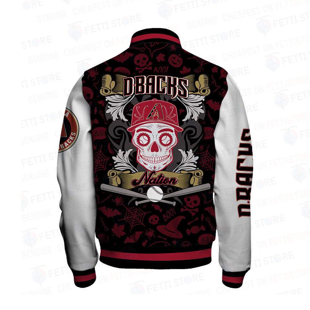 Arizona Diamondbacks Halloween Pattern Varsity Jacket - All-Over-Printed Jacket