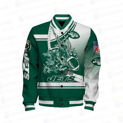 New York Jets American Football League Pattern Varsity Jacket SH1 V3 - All-Over-Printed Jacket