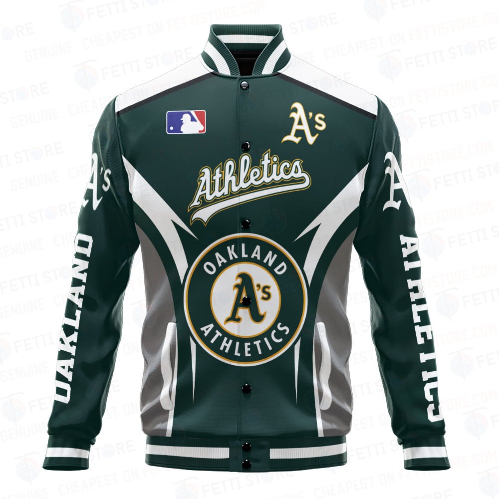 Oakland Athletics Baseball Mascot Pattern AOP Varsity Jacket SH1 - All-Over-Printed Jacket