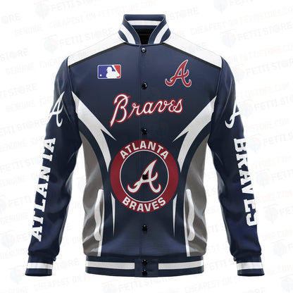Atlanta Braves Baseball Traditional Pattern AOP Varsity Jacket SH1 - All-Over-Printed Jacket