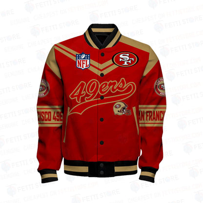 San Francisco 49ers American Football League Pattern Varsity Jacket SH1 V2 - All-Over-Printed Jacket