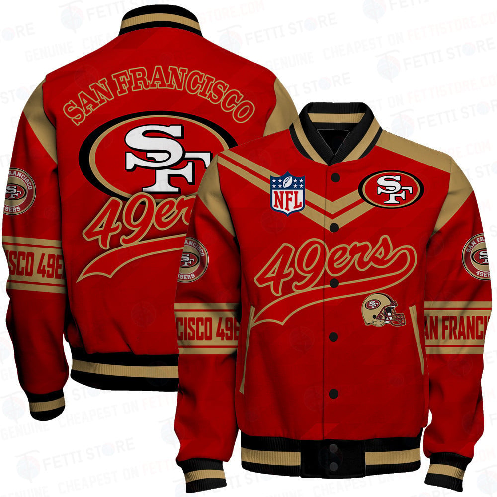 San Francisco 49ers American Football League Pattern Varsity Jacket SH1 V2 - All-Over-Printed Jacket