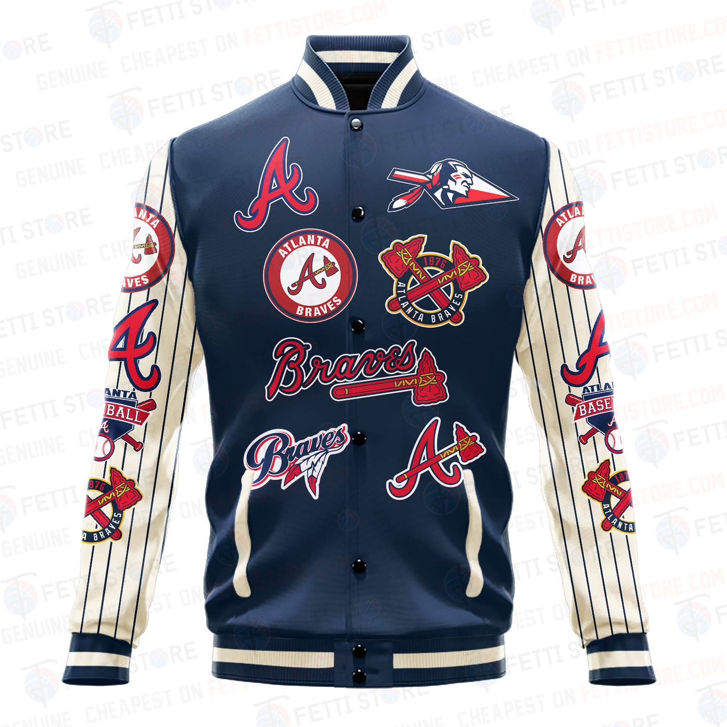 Atlanta Braves - Major League Baseball AOP Varsity Jacket V6 - All-Over-Printed Jacket