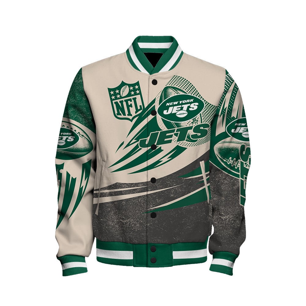 New York Jets - National Football League Customized AOP Varsity Jacket V10 - All-Over-Printed Jacket